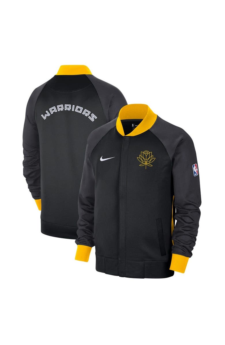 Nike Men's Nike Black/Yellow Golden State Warriors 2022/23 City Edition Showtime Thermaflex Full-Zip Jacket, Main, color, 