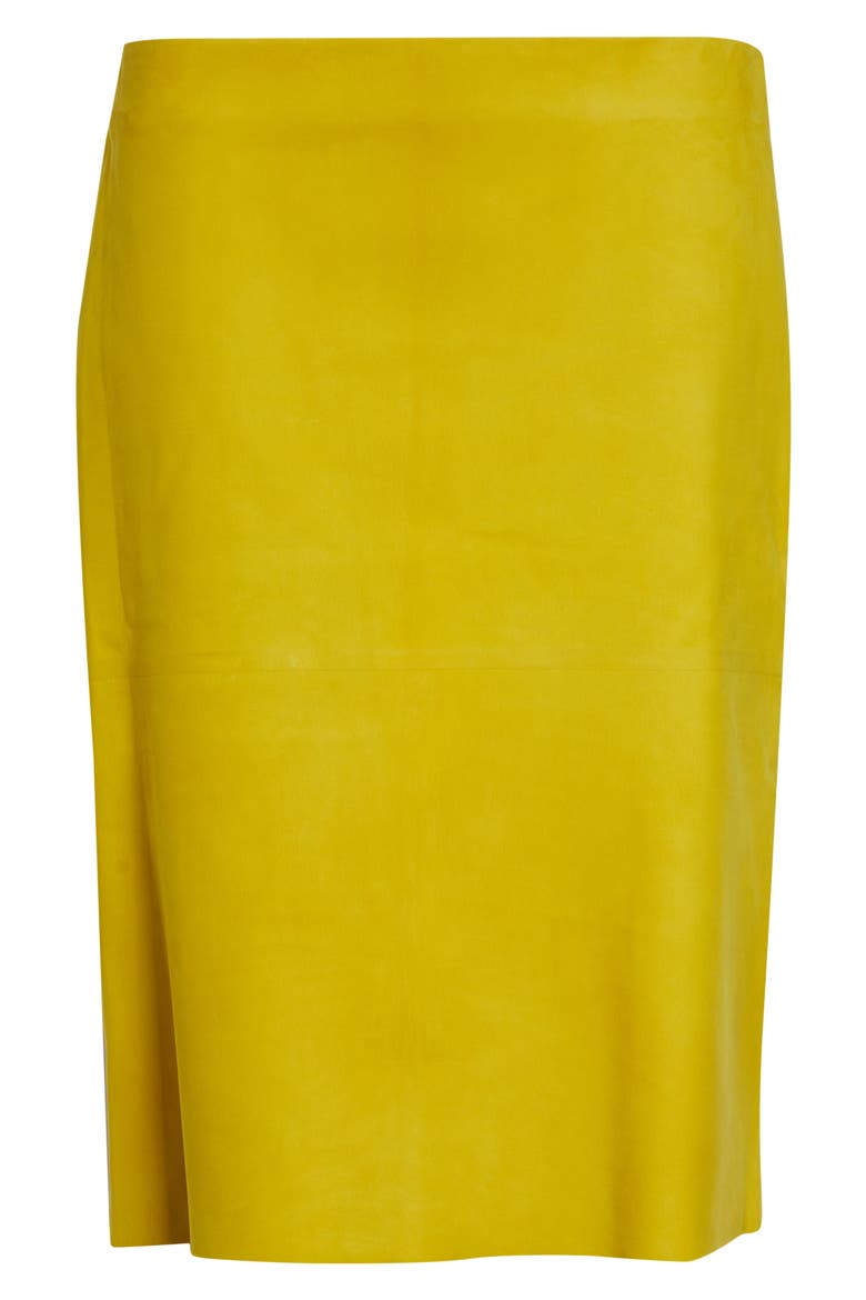 Nubuck Pencil Skirt, Alternate, color, ANTIQUE YELLOW