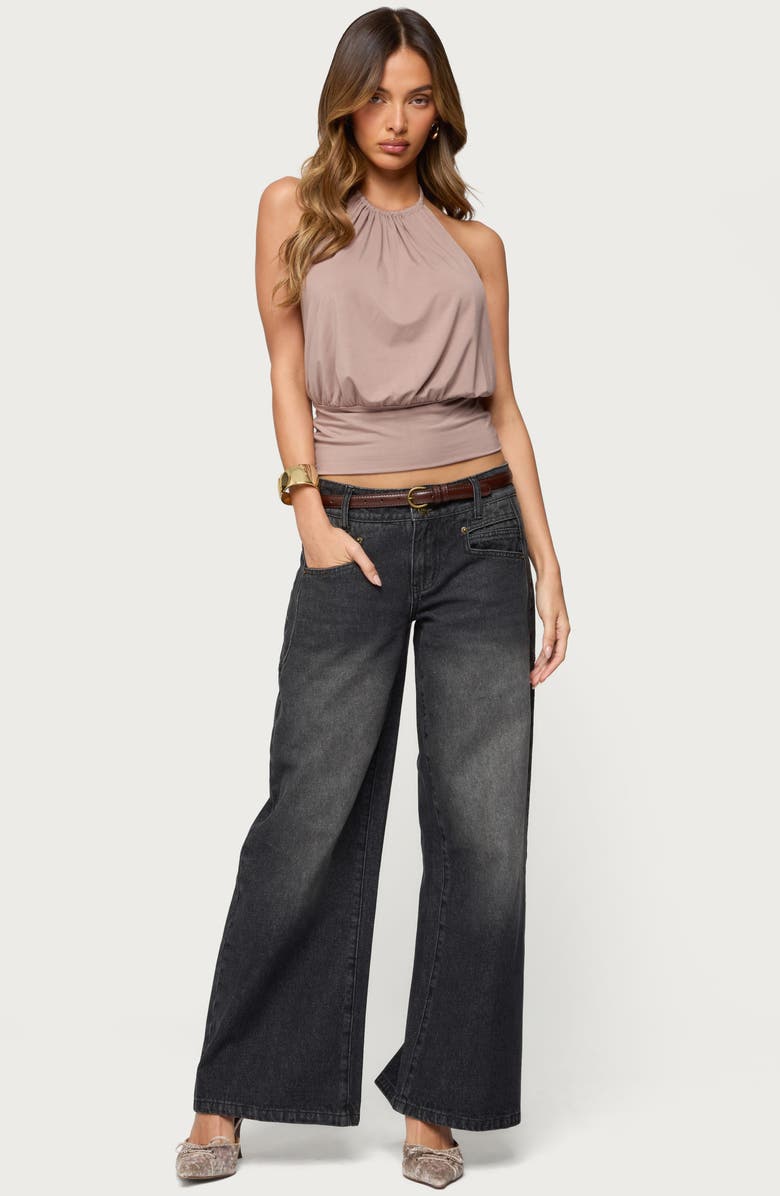 EDIKTED Charlize Washed Low Rise Wide Leg Jeans, Alternate, color, 