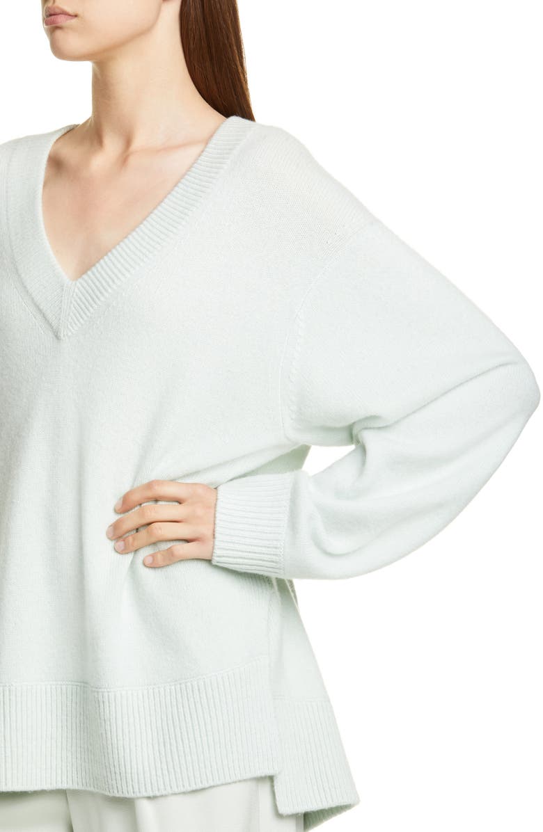 Vince V-Neck Cashmere Tunic Sweater, Alternate, color, 