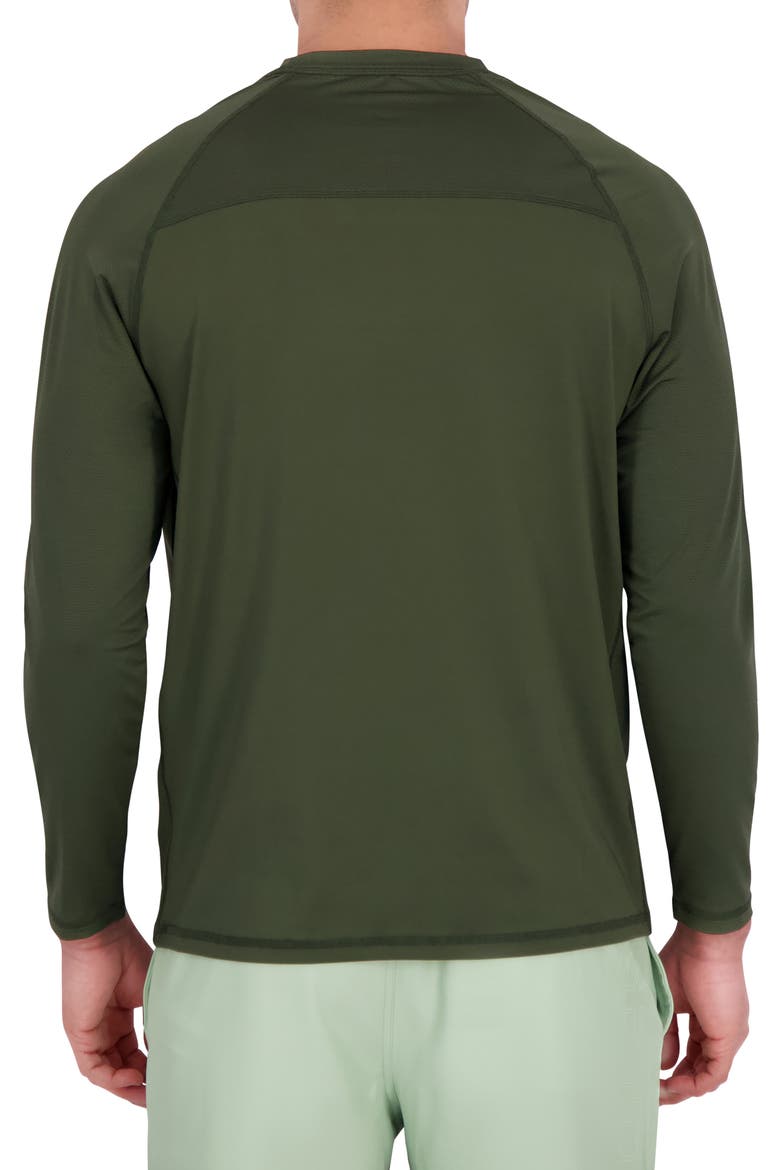 Textured Long Sleeve Rashguard, Alternate, color, KOMBU GREEN