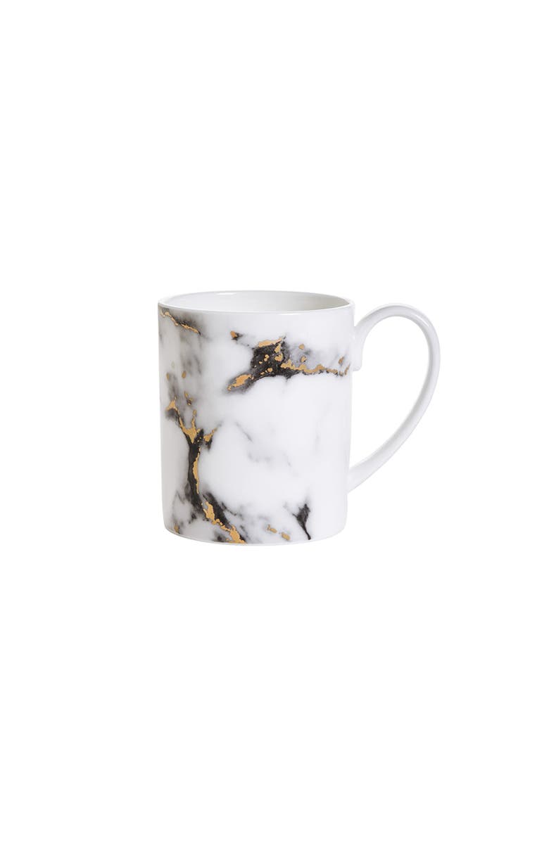 Prouna Marble Venice Fog Cylinder Mug, Main, color, White