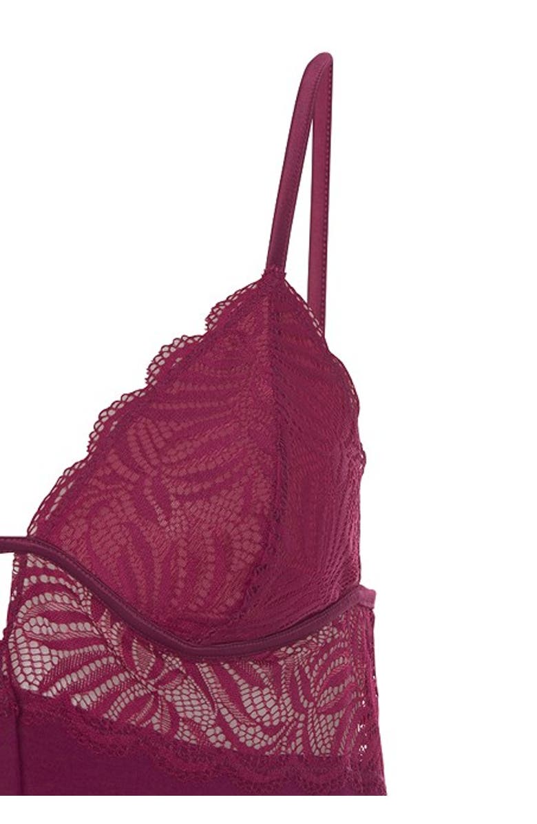 LASCANA Back Cutout Lace Negligee, Alternate, color, Bordeaux