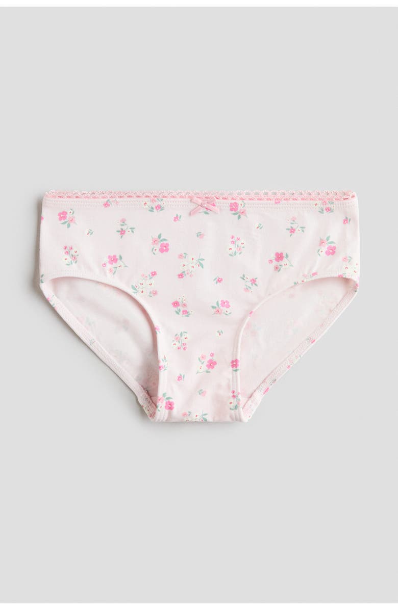 H&M 5-pack cotton briefs, Alternate, color, Light Pink/Floral