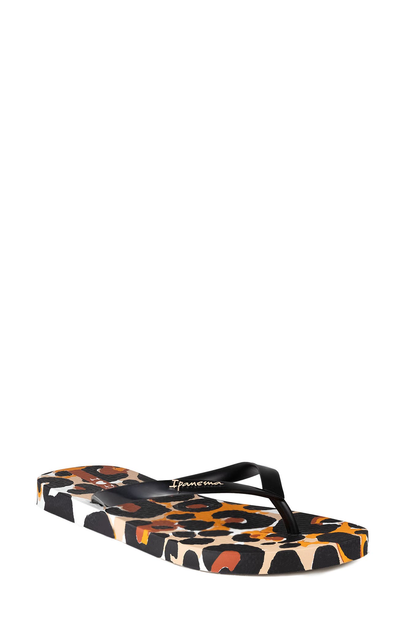 Ipanema Animal Print Flip Flop, Main, color, 