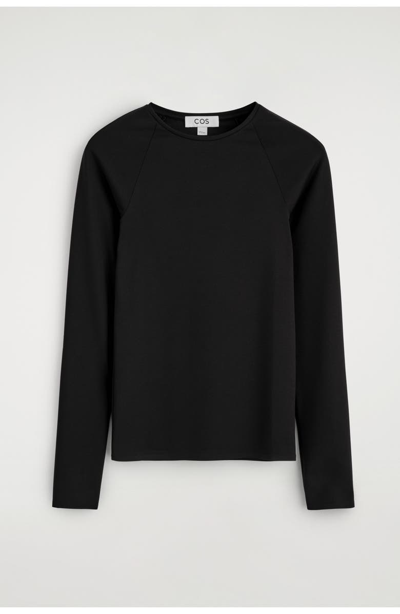 COS Technical Jersey Long-Sleeved Top, Alternate, color, Black