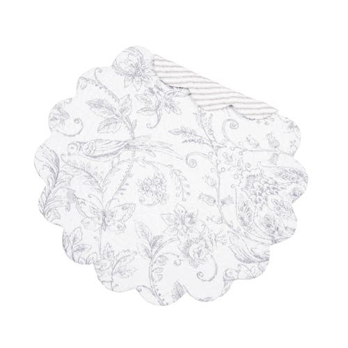 C & F Home C&f Home Callahan Songbirds Round Placemats Set Of 6, 17" In White