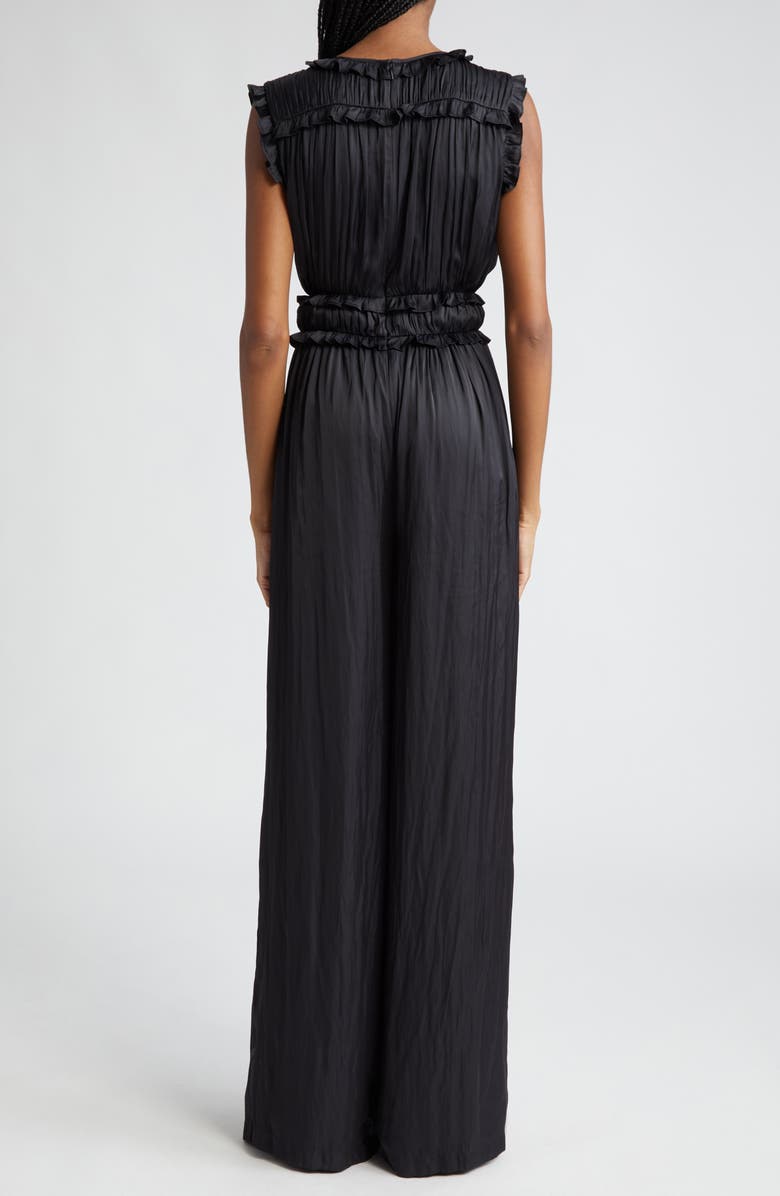 Ramy Brook Katelyn Ruffle Satin Jumpsuit, Alternate, color, 