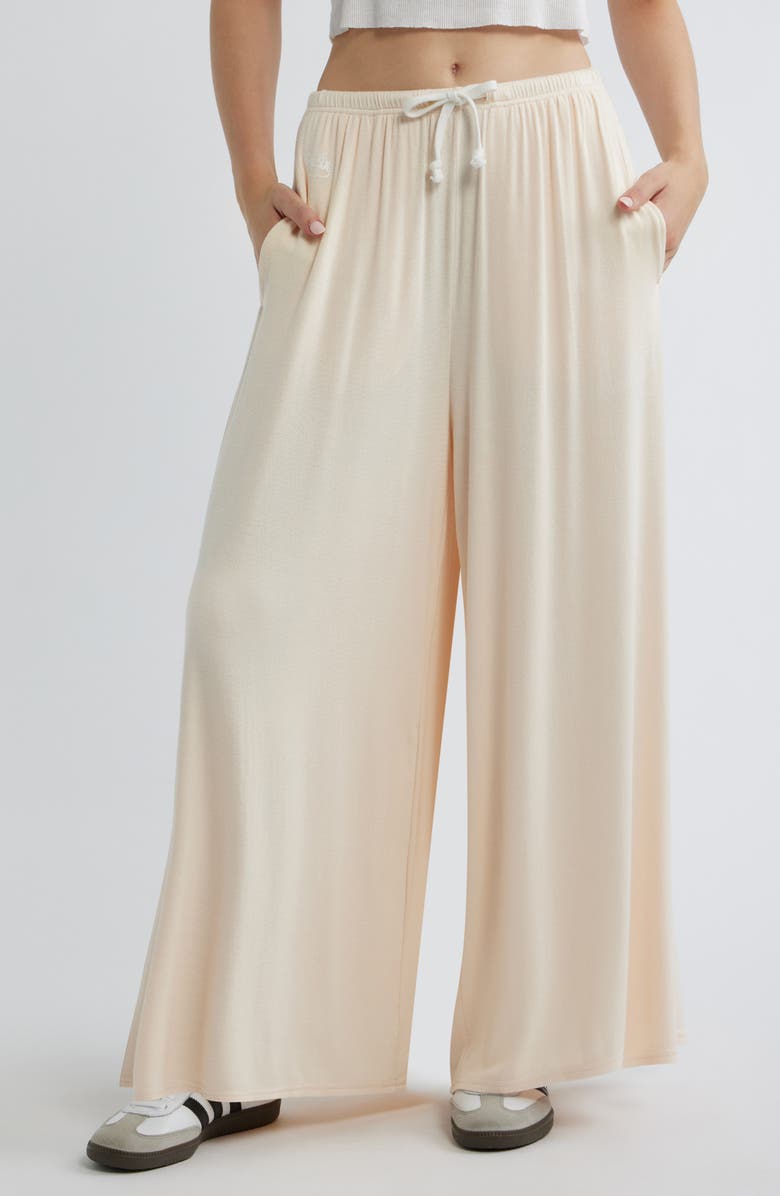 BOYS LIE Leah Main Squeeze Embroidery Wide Leg Drawstring Pants, Main, color, Peach