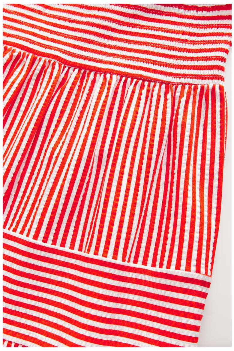 Stripe Tiered Cotton Maxi Skirt, Alternate, color, WHITE/ RED