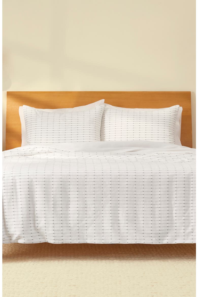 Soft Grid Duvet Cover, Alternate, color, INDIGO