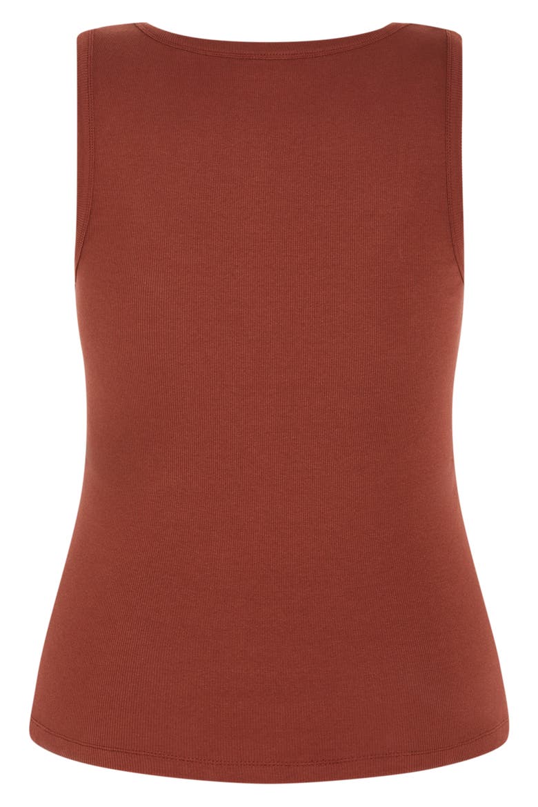Lana Stretch Cotton Rib Tank, Alternate, color, GINGER