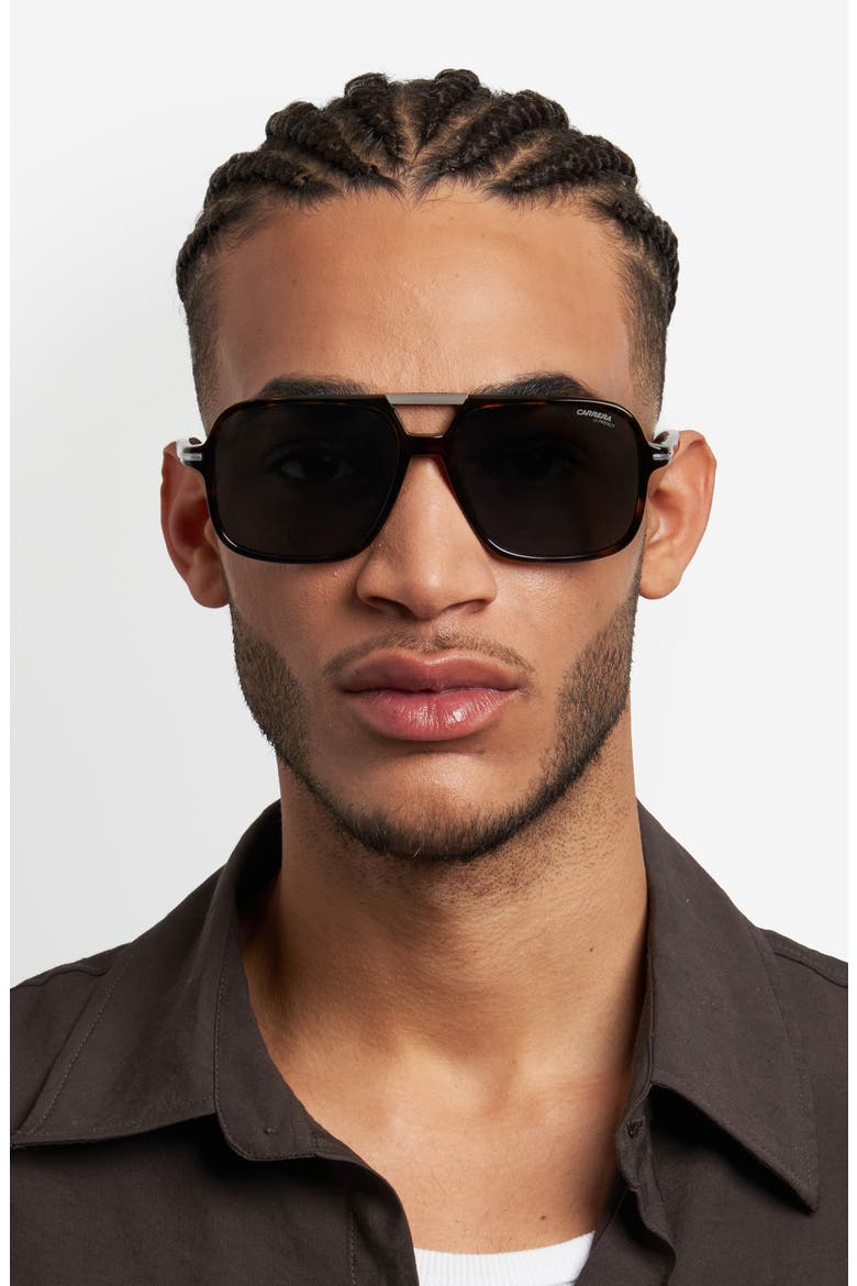 58mm Navigator Sunglasses, Alternate, color, HAVANA/ GREEN