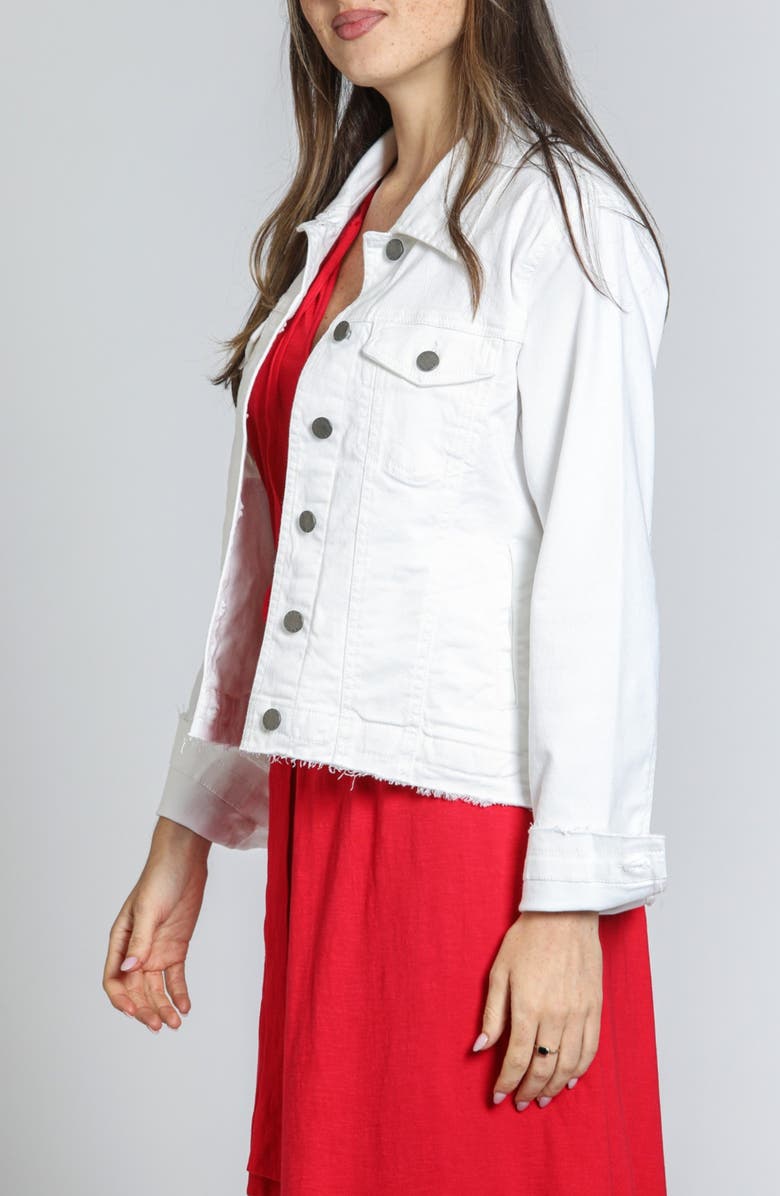 APNY Frayed Denim Jacket, Alternate, color, White
