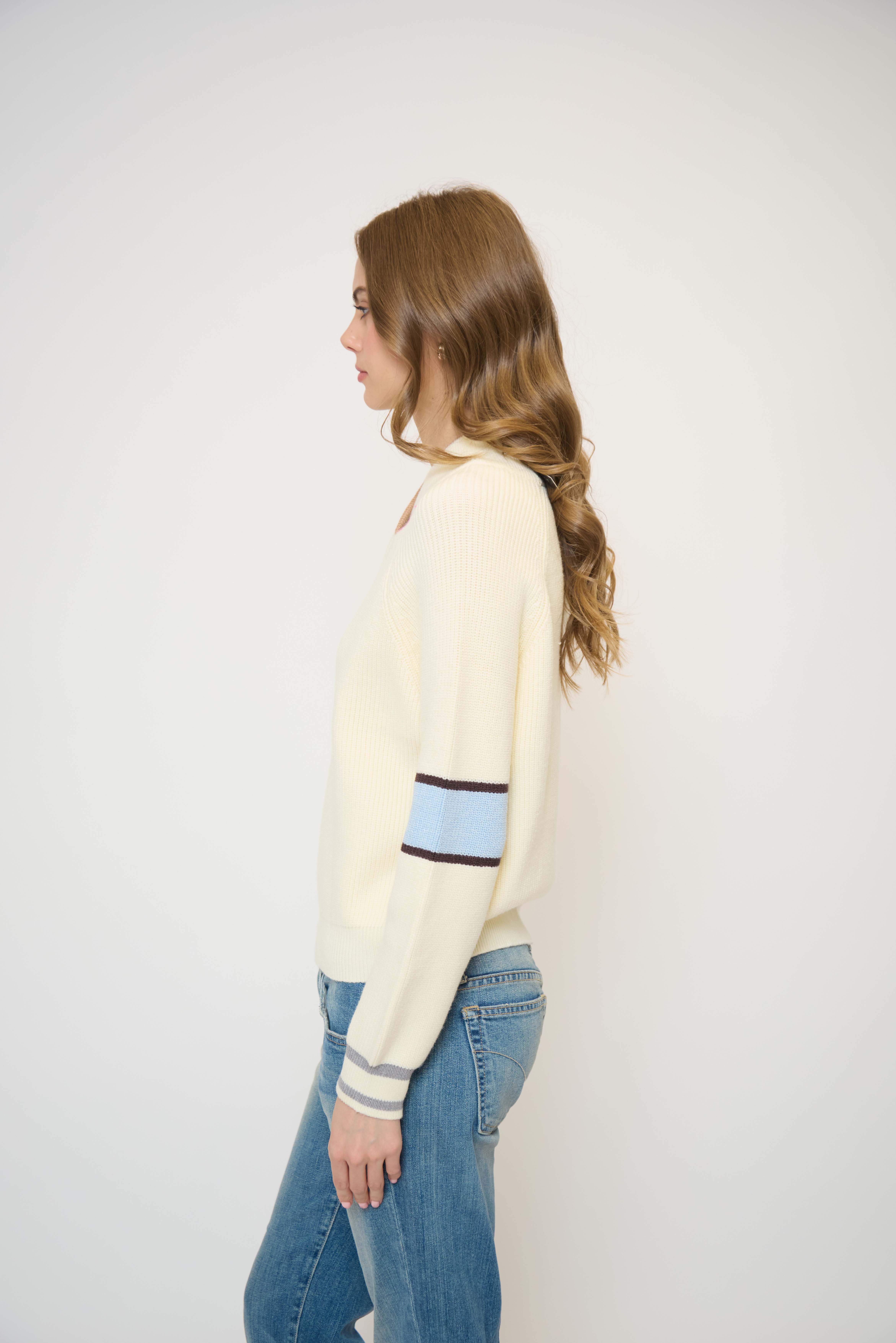 Parker Crossover Neck Sweater - image 2