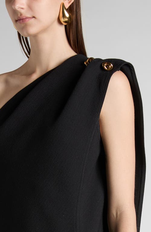 BOTTEGA VENETA BOTTEGA VENETA KNOT DETAIL DRAPED ONE SHOULDER CREPE DRESS