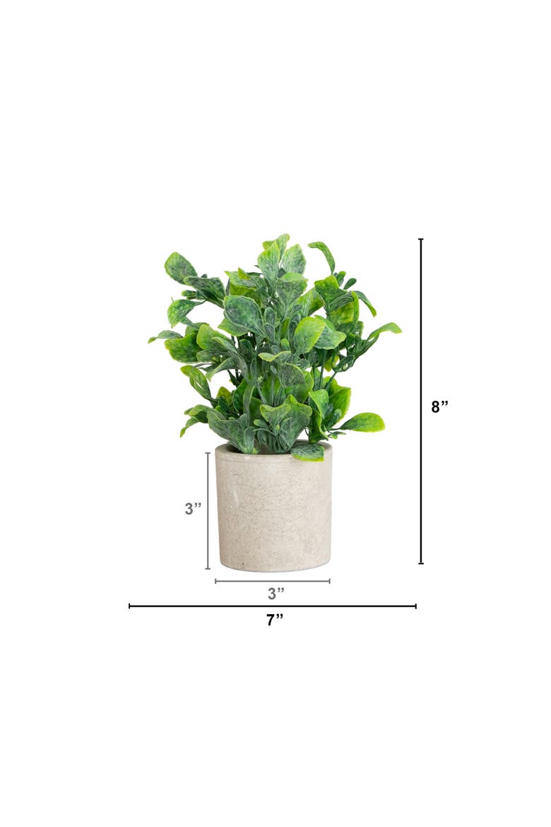 8-in Artificial Greenery in Decorative Planter - Set of 2, Alternate, color, Green