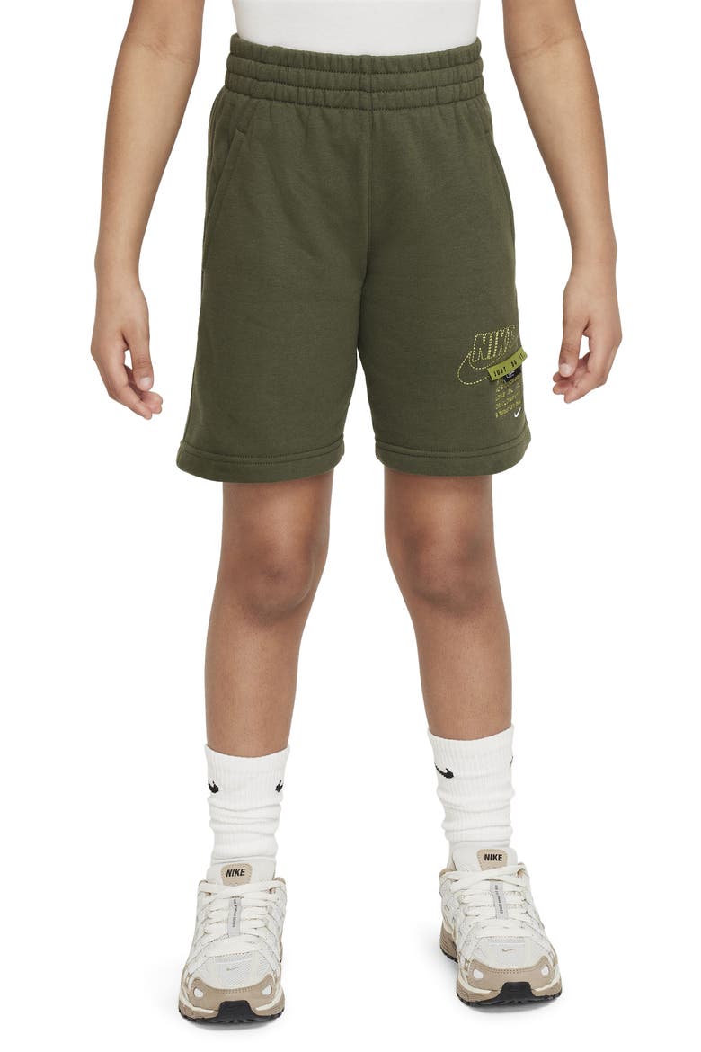 Kids' Sportswear Club Fleece Shorts, Main, color, CARGO KHAKI/ PEAR/ PEAR