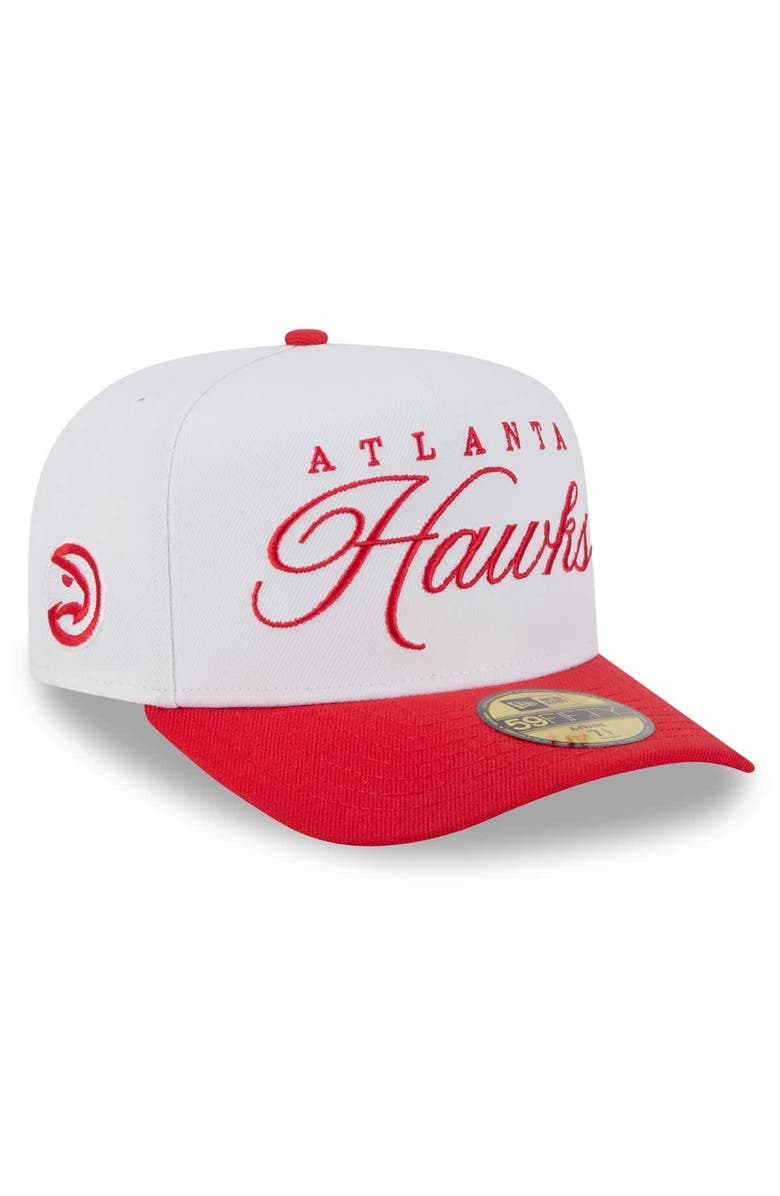 New Era Men's New Era White/Red Atlanta Hawks 2025 NBA Draft A-Frame 59FIFTY Fitted Hat, Alternate, color, White