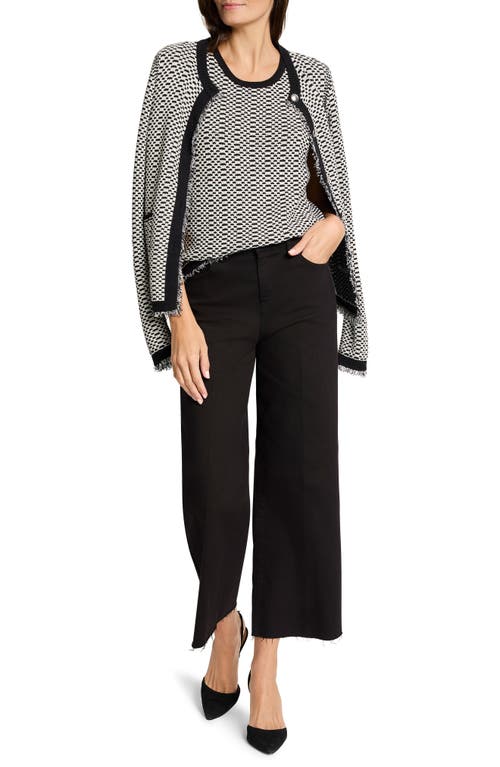 Nic + Zoe Nic+zoe Opposites Attract Striped Cardigan In Black Mix
