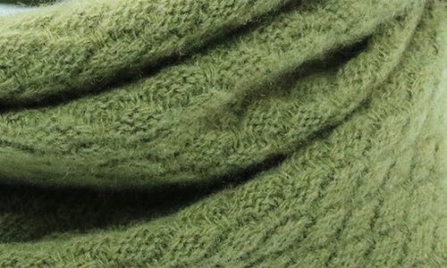 Portolano Basketweave Stitch Cashmere Infinity Scarf In Green
