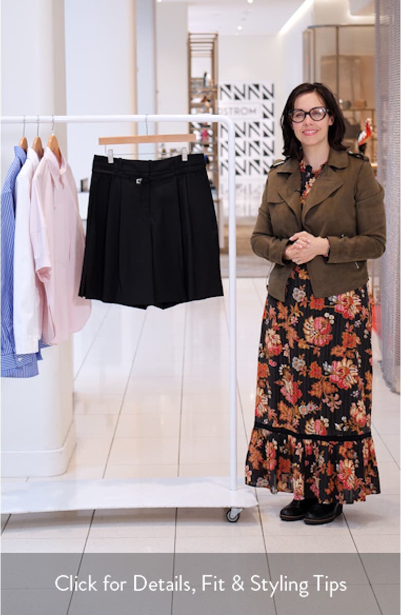 Taleda Belted High Waist Virgin Wool Shorts, sales video thumbnail