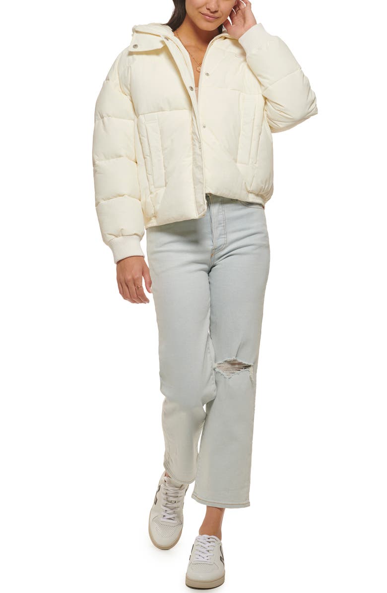 Levi's<sup>®</sup> Cinch Waist Hooded Puffer Jacket, Alternate, color,