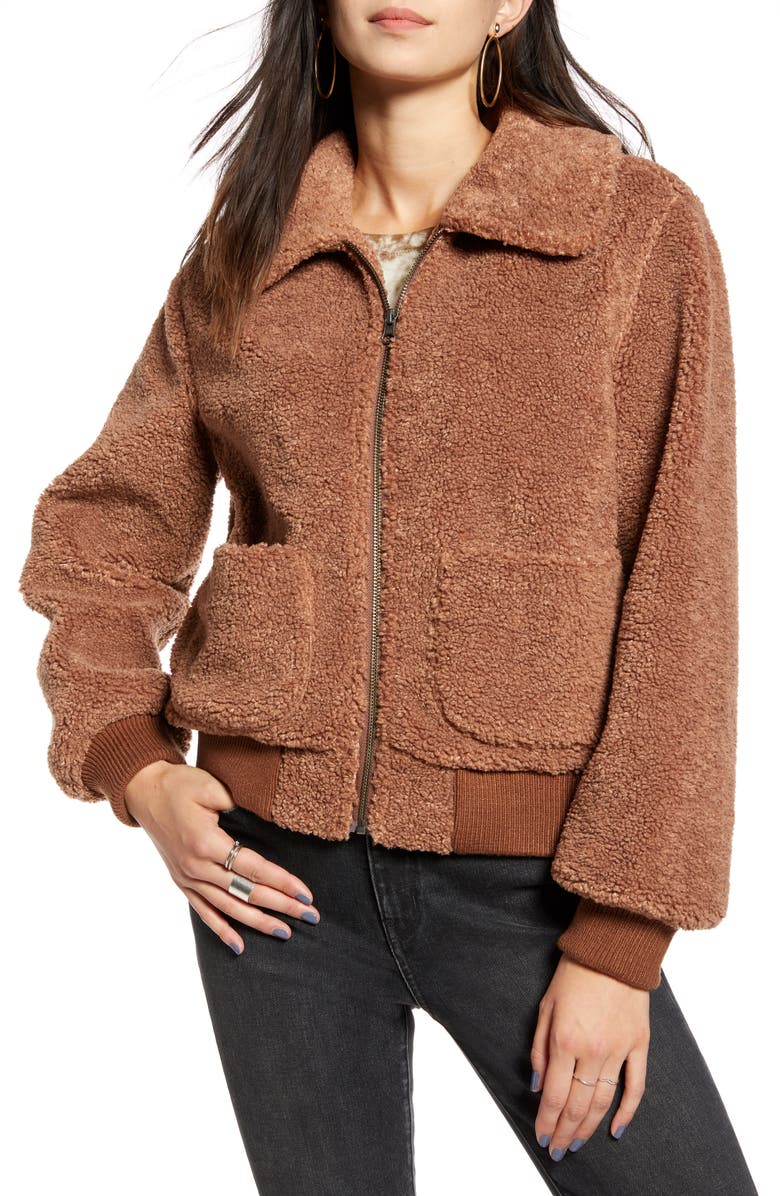 Treasure & Bond Faux Shearling Teddy Jacket, Alternate, color, 