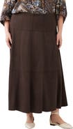 Karen Kane Tiered Faux Suede Maxi Skirt