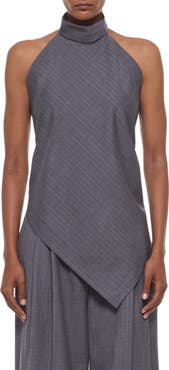 Helmut Lang Linen Blend Scarf Halter Top
