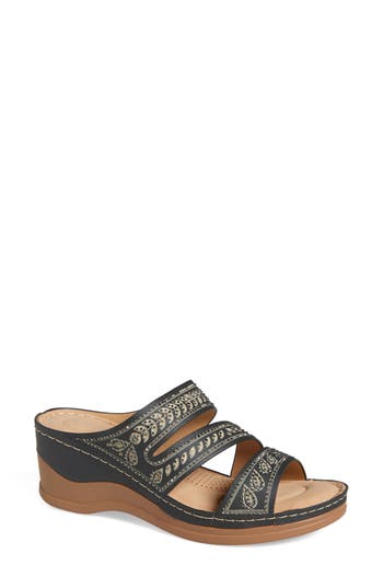 Extreme By Eddie Marc Embellished Wedge Sandal