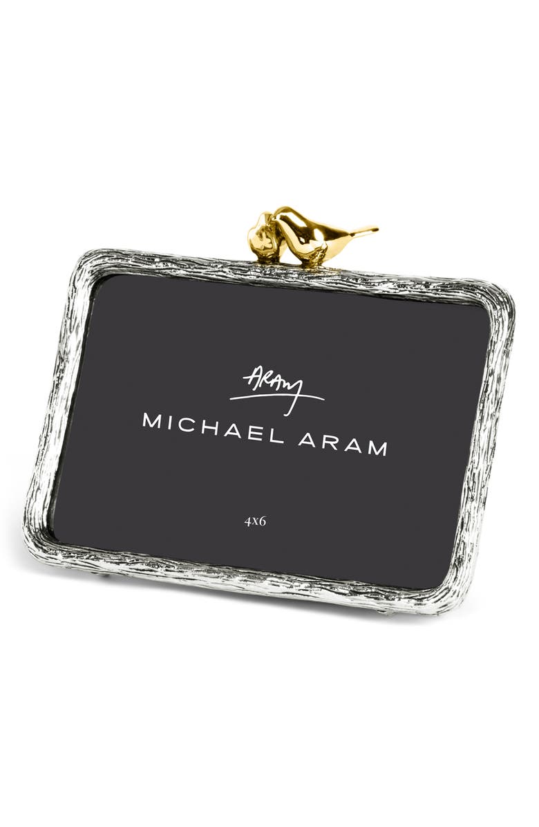 Michael Aram Lovebirds 4 x 6-Inch Picture Frame, Alternate, color, Silver/ Gold