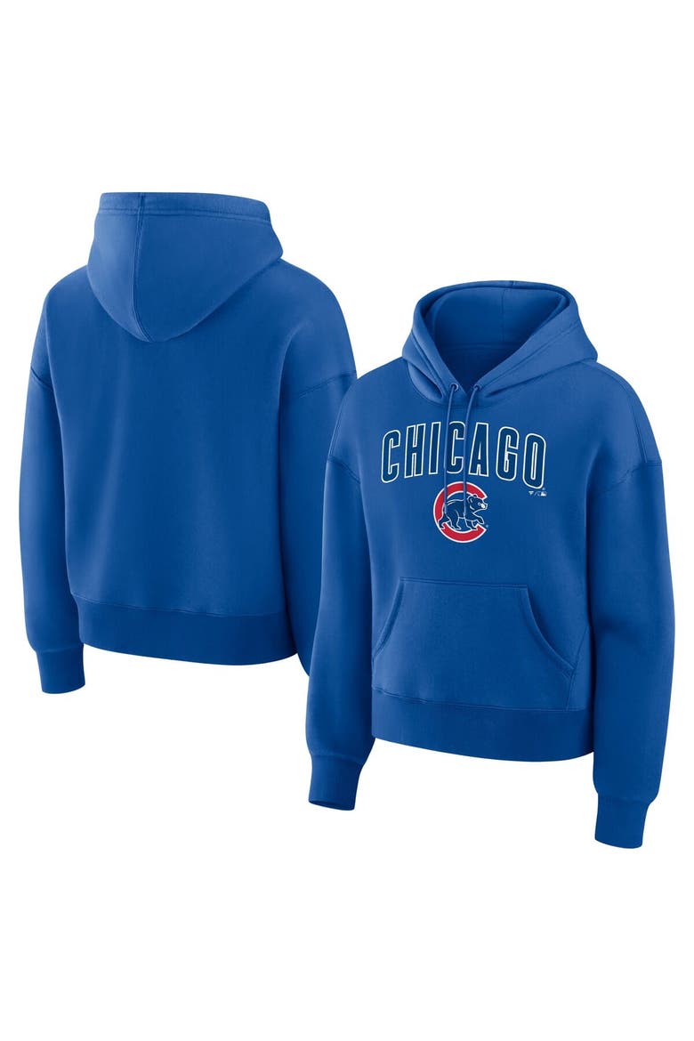 Women's Fanatics  Royal Chicago Cubs Lockup Legacy Fleece Hoodie, Main, color, Royal