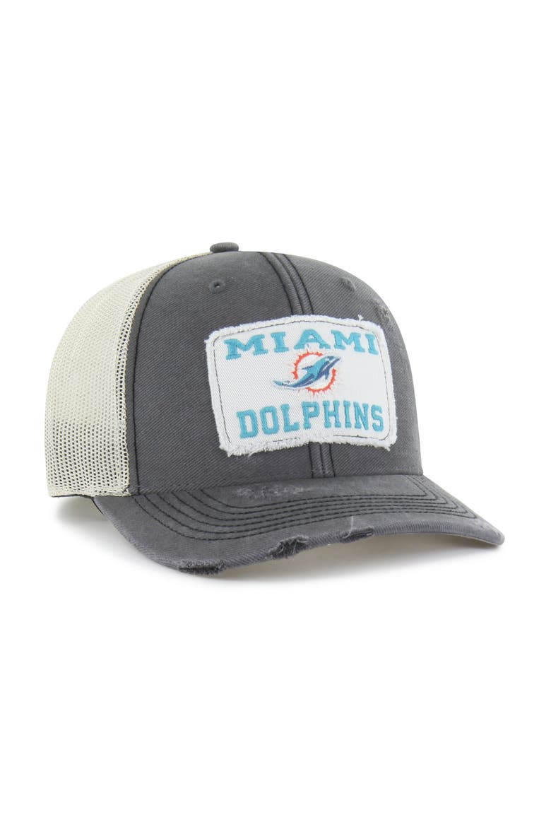 Men's '47 Charcoal Miami Dolphins Egremont Well-Worn Adjustable Trucker Hat, Alternate, color, Charcoal