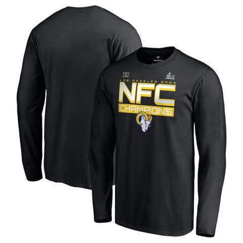 Men's Fanatics Branded Black Los Angeles Rams 2021 NFC Champions Iconic Slant Long Sleeve T-Shirt