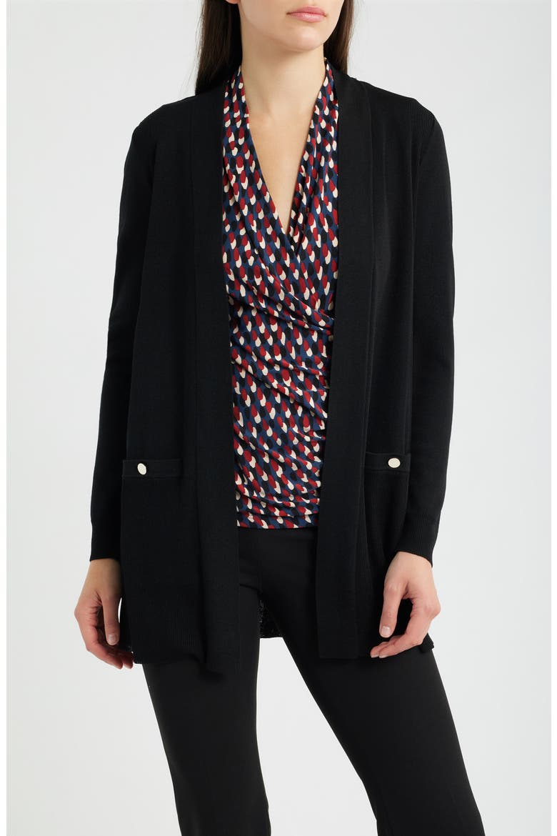 Open Front Cardigan, Main, color, ANNE BLACK
