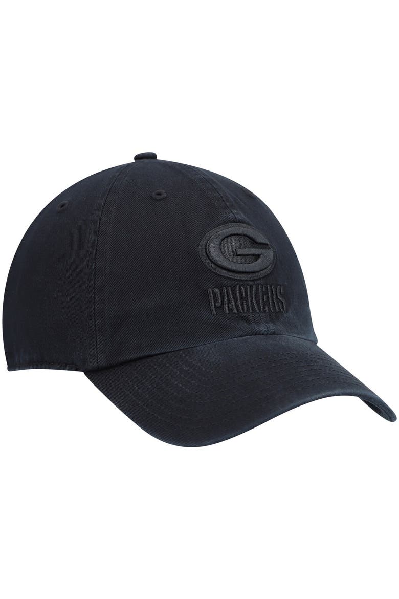 Men's '47 Black Green Bay Packers Team Tonal Clean Up Adjustable Hat, Alternate, color, Black
