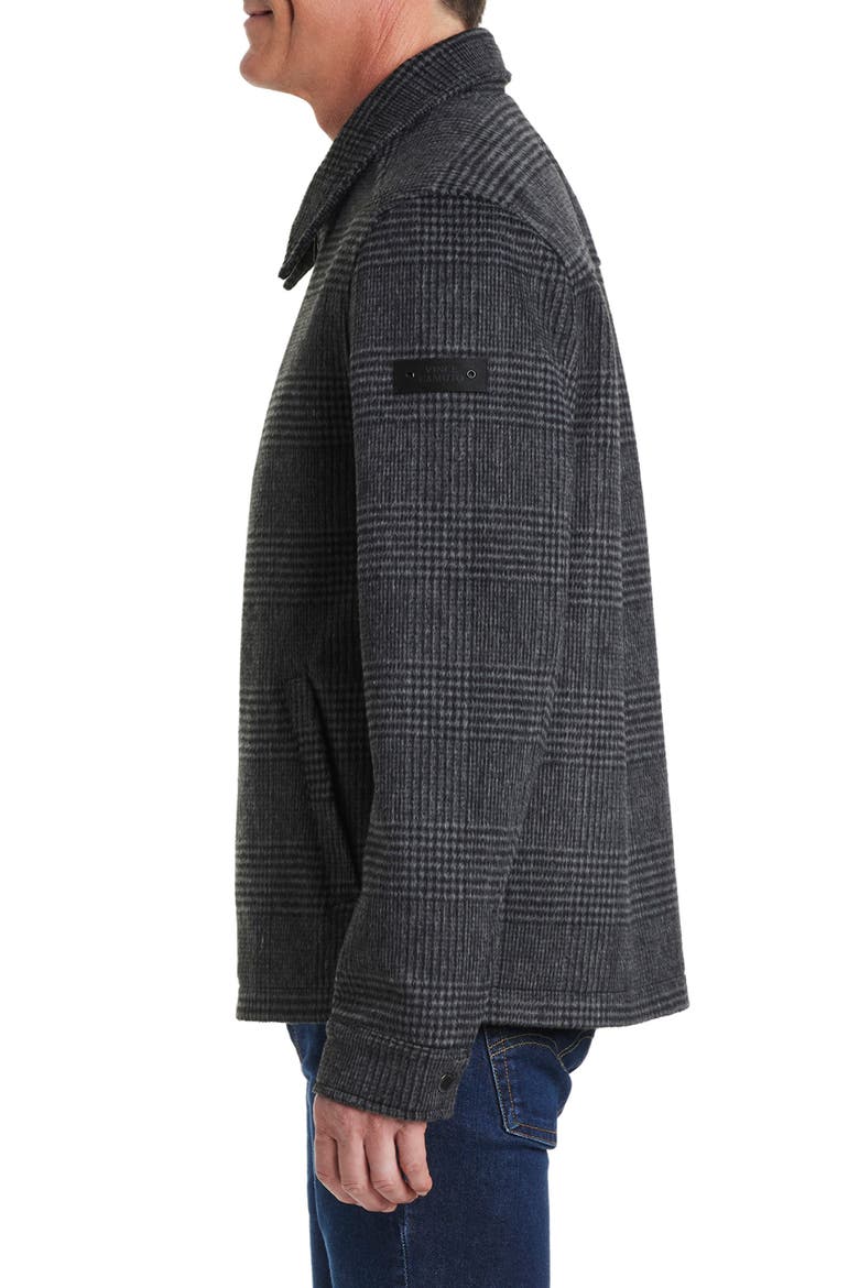 Plaid Flannel Zip Jacket, Alternate, color, CHARCOAL PRINCE OF WALES
