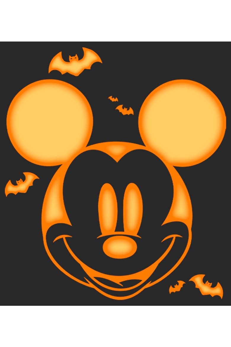 Women's Mickey & Friends Halloween Pumpkin Face T-Shirt, Alternate, color, Black