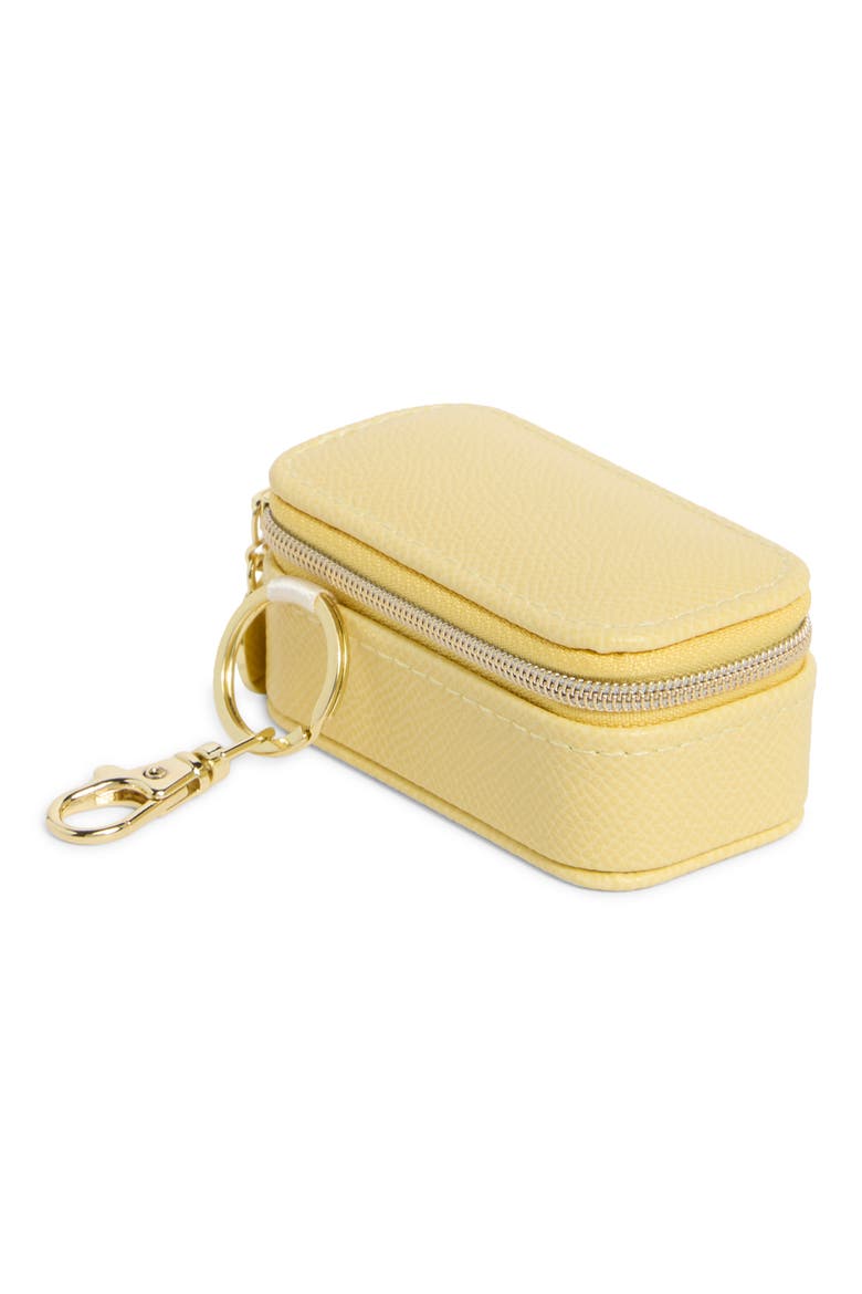 Mini Travel Jewelry Case Key Chain, Main, color, BUTTER YELLOW