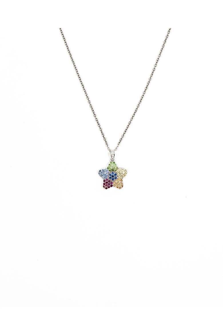 FLOWER POWERS Charm Pendent Necklace, Main, color, Rainbow Multi