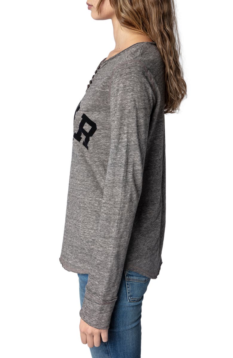 Zadig & Voltaire Overydye Long Sleeve Graphic Cotton Tee, Alternate, color,