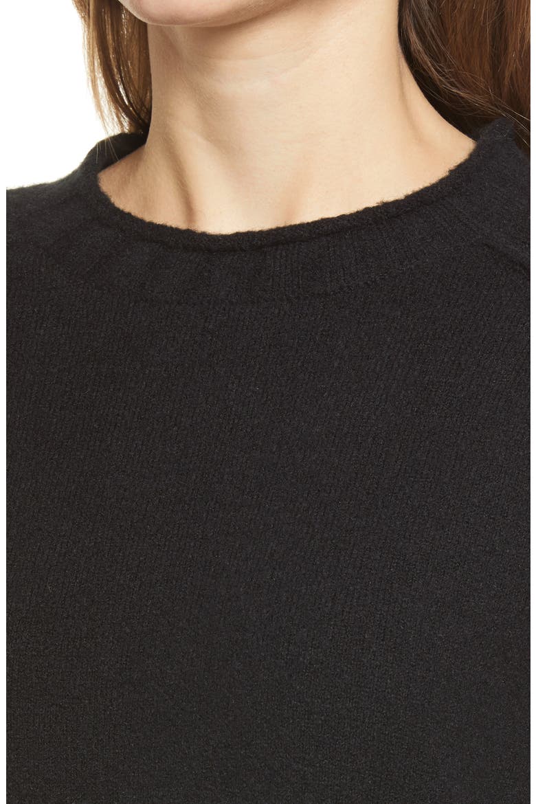 Cozy Rolled Crewneck Sweater, Alternate, color, BLACK