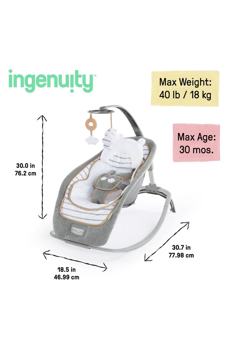 INGENUITY Boutique Collection Rocking Seat with Premium Plush Fabrics, Alternate, color, Grey