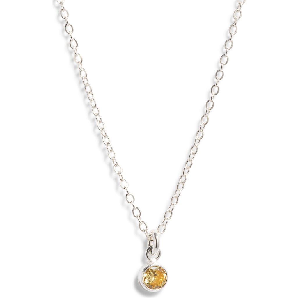 Set & Stones Birthstone Charm Pendant Necklace In Silver/november
