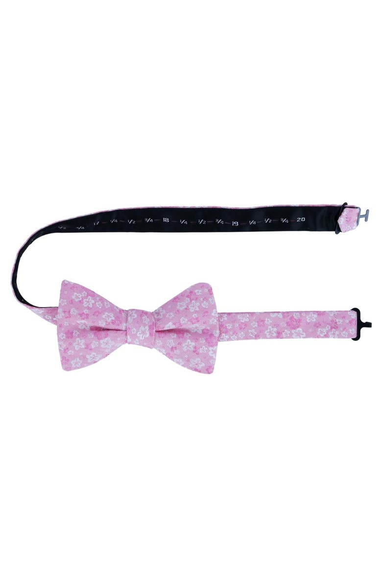 Hanami Cherry Blossom Burst Linen Blend Novelty Bowtie, Alternate, color, Pink