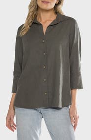 matty m. Chrystie Linen Blend Button-Up Shirt