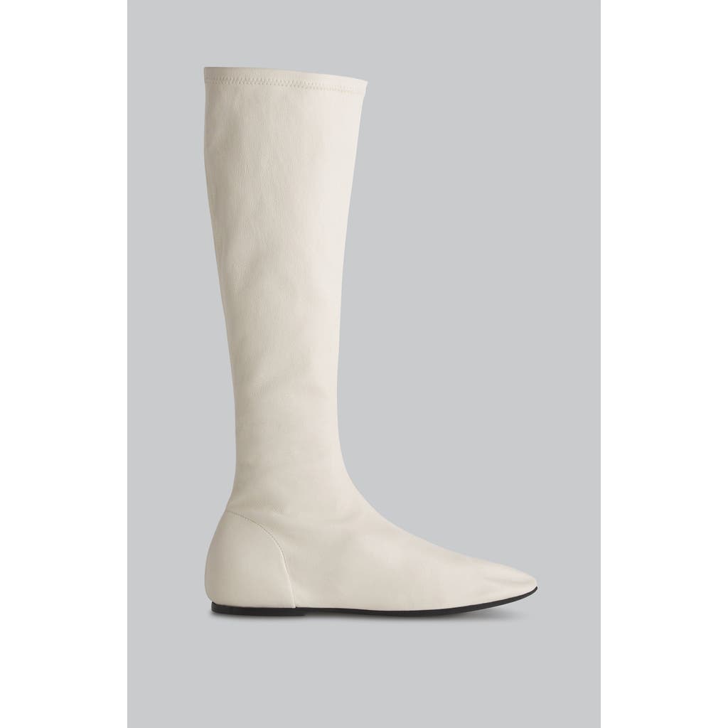 Co Leather Knee Boots In Ivory