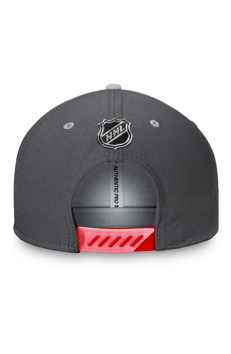 FANATICS Men's Fanatics Branded Charcoal Washington Capitals Authentic Pro Home Ice Snapback Hat, Alternate, color, 
