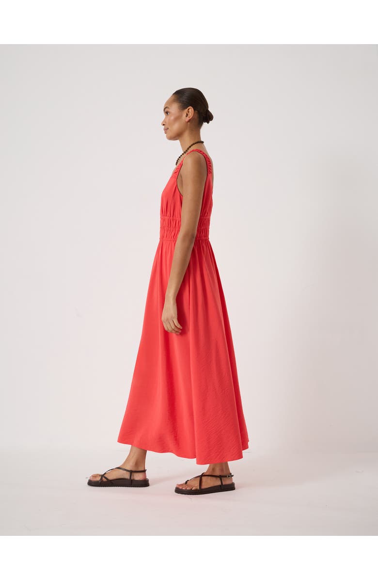 Hush Air Flow Gathered Straps Midi Dress, Alternate, color, Watermelon Red